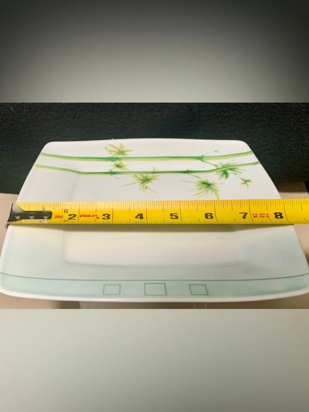 Lubiana Victoria “Bambus” 8” Square Porcelain Plate – Poland
